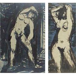 Author: Ján Mudroch (1909-1968), Title: Nude I., Nude II.