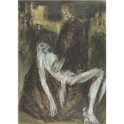 Author: Vincent Hložník (1919-1997), Title: Mourning