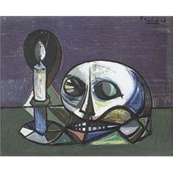 Author: Ferdinand Hložník (1921), Title: Still-life with Scull