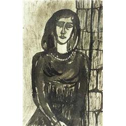 Author: Ervín Semian (1921-1965), Title: Sitting Woman