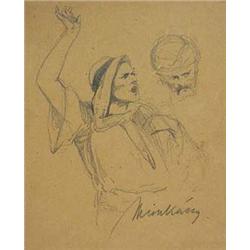 Author: Mihály Munkácsy (1844-1900), "Title: Study for picture ""Ecce homo"" "