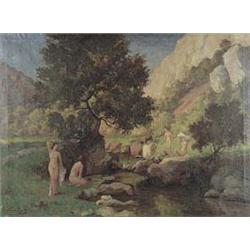 Author: László Karpáthy (XIX.-XX. storocie), Title: Bathing