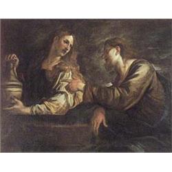 Author: Unknown North Italian Painter (follower of Bernardo Strozziho?), Title: Christ and Maria Mag