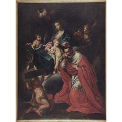 Author: Carlo Maratti (Maratta, 1625-1713) - school, Title: Madona and St. Charles of Boromea