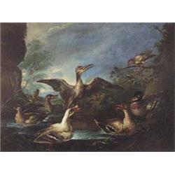 Author: Unknown North Italian painter, Title: Pond´s Birds 