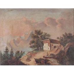 Author: Unknown German Painter, Title: Cabin in Alps