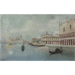 Author: A. Martinotti, Title: Bay in front of Palazzo Ducale in Venice