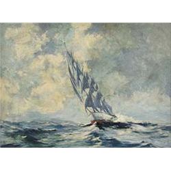 Author: Unknown Painter, Title: Yachts on Sea