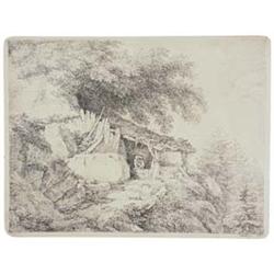 Author: František X. Rektorzik (1793-1851), Title: Hut in Mountains