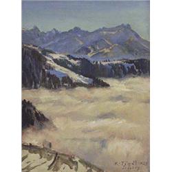 Author: Karel Tondl (1893-?), Title: Landscape of Switzerland