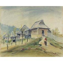 Author: Eugen Lehotský (1909-1970), Title: Village in Liptov Region