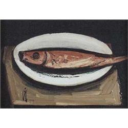 Author: František Studený (1911-1980), Title: Fish on Plate I.