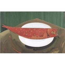 Author: František Studený (1911-1980), Title: Fish on Plate II. 