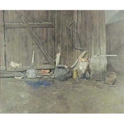 Author: Jozef Srna (1930-1992), Title: Behind Barn