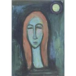 Author: Ernest Špitz (1927-1960), Title: Woman with Moon 