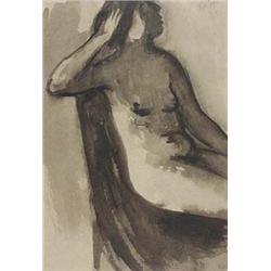 Author: Ernest Špitz (1927-1960), Title: Sitting Nude