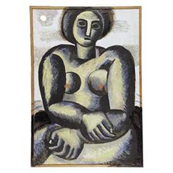 Author: Stanislav Filko (1937), Title: Sitting Nude