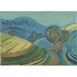 Author: Július Koller (1939), Title: Summer Landscape (Near Moravany Village)