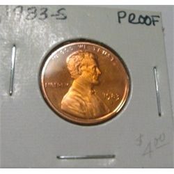 1983-S LINCOLN CENT RED BOOK VALUE IS $3.50 *RARE PROOF HIGH GRADE*!!