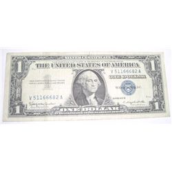 1957 B SERIES $1 SILVER CERTIFICATE SERIAL # V51166682A *RARE SERIAL # SEQ*!!