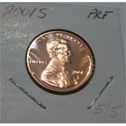 2001-S LINCOLN CENT RED BOOK VALUE IS $4.00 *RARE PROOF HIGH GRADE*!!