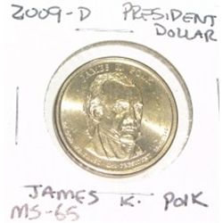 2009-D PRESIDENTIAL DOLLAR *JAMES K. POLK* RARE MS-65 HIGH GRADE*!!
