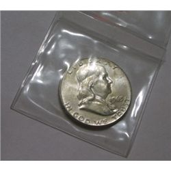 1963-D FRANKLIN SILVER HALF DOLLAR RED BOOK VALUE IS $20.00+ *MS-63 HIGH GRADE*!!