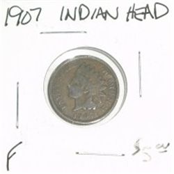 1907 INDIAN HEAD PENNY RED BOOK VALUE IS $5.00 *NICE COIN - FINE GRADE*!!