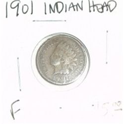 1901 INDIAN HEAD PENNY RED BOOK VALUE IS $5.00 *NICE COIN - FINE GRADE*!!