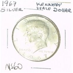 1967 SILVER KENNEDY HALF DOLLAR *NICE SILVER COIN - RARE MS-60 HIGH GRADE*!!