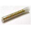 Image 1 : VIAL OF GOLD *FLAKES & PEICES* TOTAL WEIGHT INCLUDING THE VIAL IS APPROX. .54 GRAMS!!