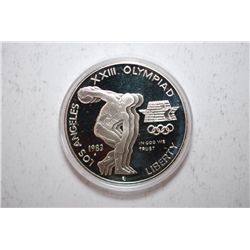 1983-S US Los Angeles XXIII Olympiad Discus Thrower Commemorative $1 In Velvet Box; EST. $30-40
