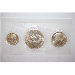 1976-S US Bicentennial Three-Coin Silver Set; 40% Silver; UNC; Eisenhower, Kennedy & Washington; EST
