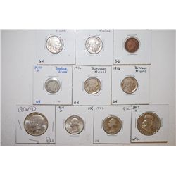 Various US Coins; 1906 Indian Head One Cent; G6, 1916 Buffalo Nickel & 1916 (3) Buffalo Nickel; G4, 