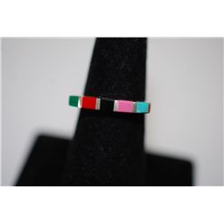 Sterling Silver Ring Size 7 With Multi Colored Stones; .925 Silver; EST. $10-20