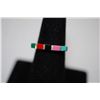 Image 1 : Sterling Silver Ring Size 7 With Multi Colored Stones; .925 Silver; EST. $10-20