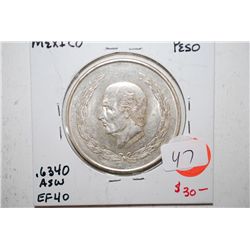 1952 Mexico Cinco (5) Pesos Foreign Coin; EF40; .6430 ASW 0.720 Ley; EST. $25-40
