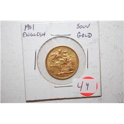 1901 Great Britain Foreign Souv Gold; EST. $400-450