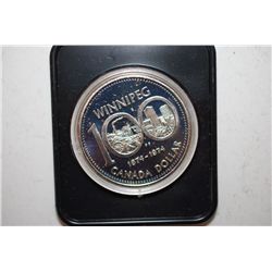 1974 Canada $1 "100th Anniversary Of Winnipeg" Foreign Coin In Display Box; EST. $15-20