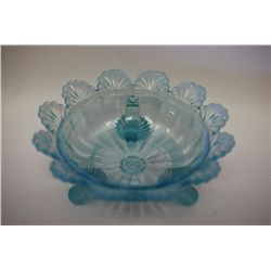 Depression Era Blue Colored Glass Candy Dish; EST. $15-20