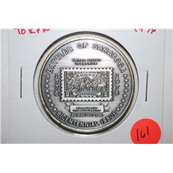 1976 U.S.P.S. Bicentennial Issue Battles Of Saratoga Surrender Of General Burgoyne Token; EST. $3-5