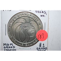 1993 MGM Grand Casino Las Vegas NV $1 Gaming Token; EST. $5-10