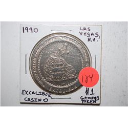 1990 Excalibur Casino Las Vegas NV $1 Gaming Token; EST. $5-10