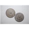 Image 2 : Lot of 2 Seated Liberty Half Dollars dated 1876 and unreadable; EST. $75-100
