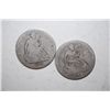 Image 1 : Lot of 2 Seated Liberty Half Dollars dated 1876 and 1855; EST. $75-100