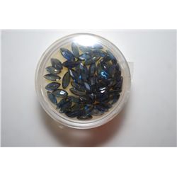 Lot of Approx. 50 Lab Simulated Sapphires various shapes and sizes; EST. $10-25