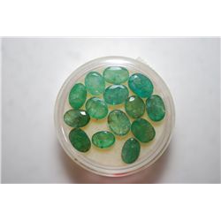 Oval-Shaped Green Gemstones; Lot of 14; EST. $20-30