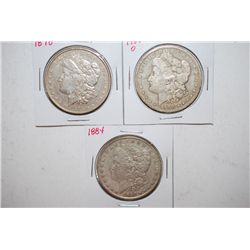 1878, 1884 & 1900-O Silver Morgan $1; Lot of 3; EST. $100-125
