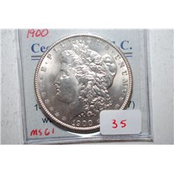 1900 Silver Morgan $1; MS61; EST. $50-60