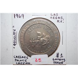 1969 Caesars Palace Las Vegas NV $1 Gaming Token; Obsolete; EST. $3-5